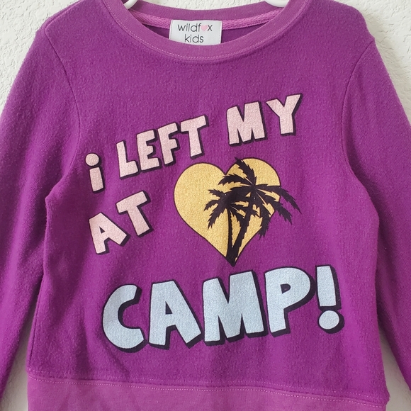 Wildfox Kids Purple Soft Cozy Graphic Sweater Sweatshirt Beach Palm Trees NWT - Picture 3 of 13